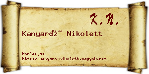 Kanyaró Nikolett névjegykártya